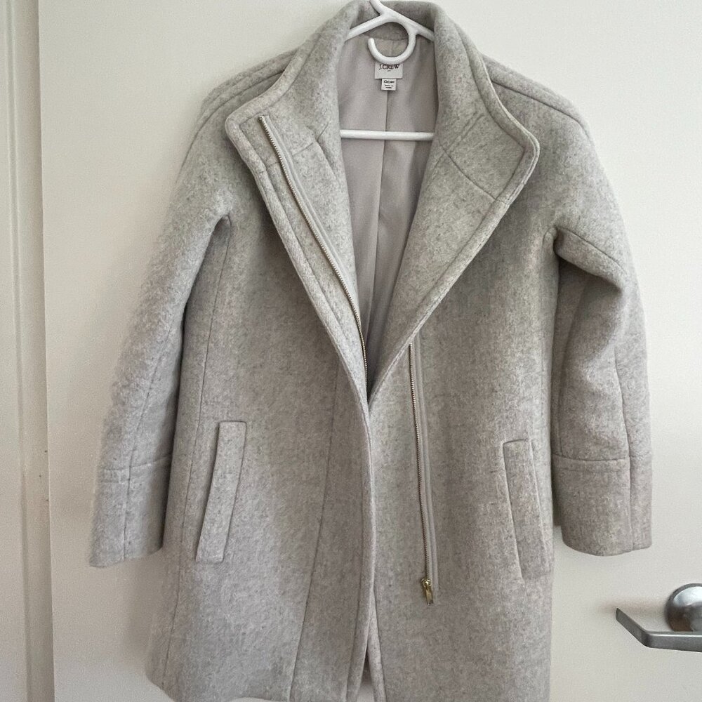 J.Crew Factory City Coat in a heathered grey wool blend size 00P
